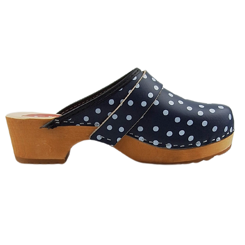 Dina Swedish clogs Blue with dots