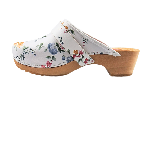 Dina Swedish clogs with floral motif