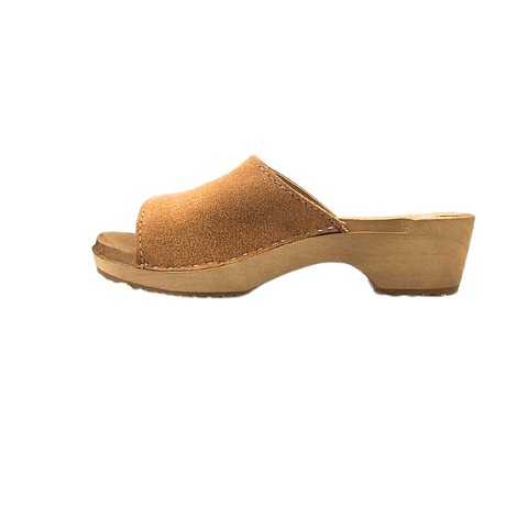 Dina Houten sandalen met suede leer - suede beige - model 2024