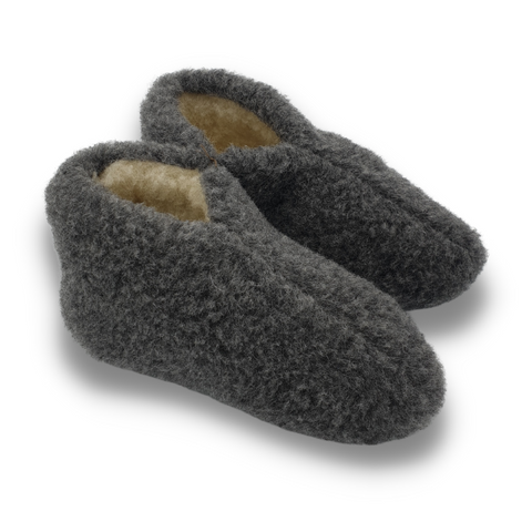 Woolen slippers dark gray