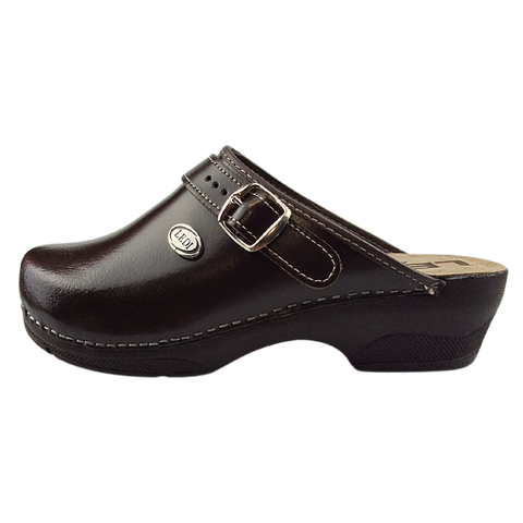 PU Work Clogs from Ledi by Dina - Brown